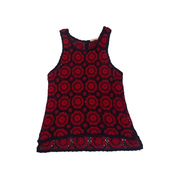 hazel Tops - red and black crochet tank
